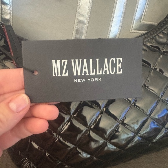MZ Wallace Glossy Black Quilted Hobo Bag - Picture 2 of 12
